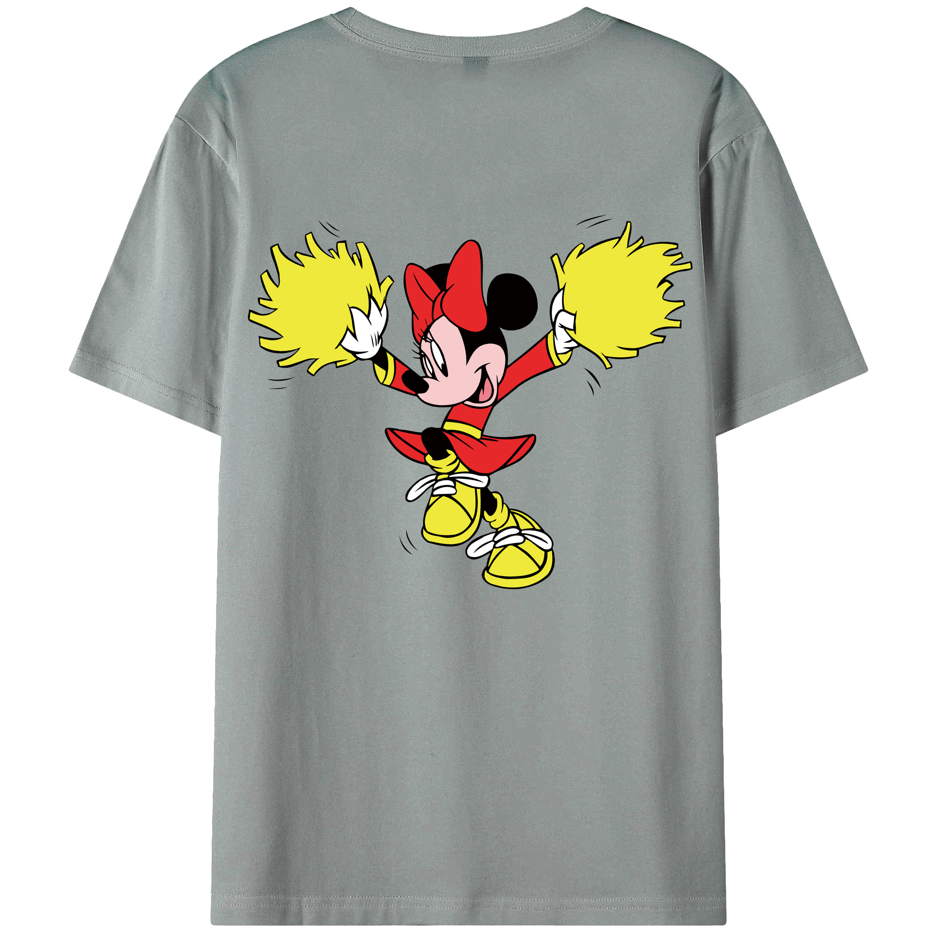 ミッキーマウス Mickey Mouse 綿100％ メンズ半袖Tシャツ（バックプリント） 通気性